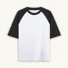 Master Plain Black White Oversized Raglan Tshirt by Polimemes India