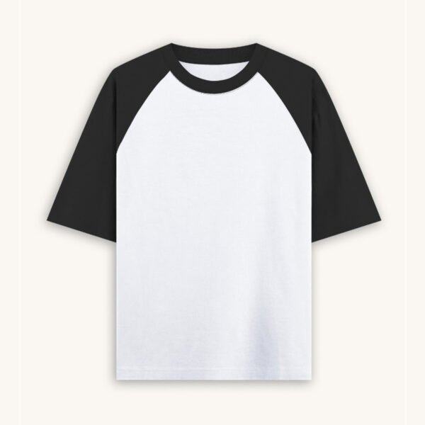 Master Plain Black White Oversized Raglan Tshirt by Polimemes India