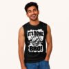 Palash posing in It's Done Bro Men's Black Sleeveless Tshirt by Polimemes India