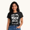 Mayra posing in It's Done Bro Unisex Black Tshirt by Polimemes India