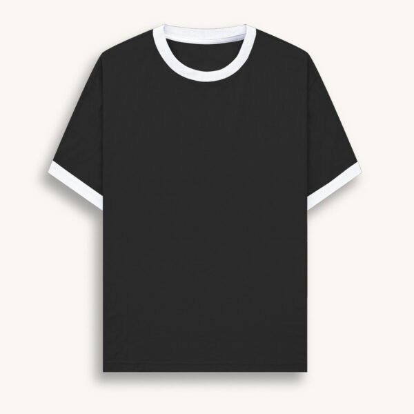 Master Plain White Black Ringer Tshirt by Polimemes India