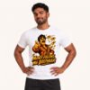 Amal posing in Money Follows Unisex White Tshirt by Polimemes India