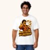 Vihaan posing in Money Follows Unisex White Tshirt by Polimemes India